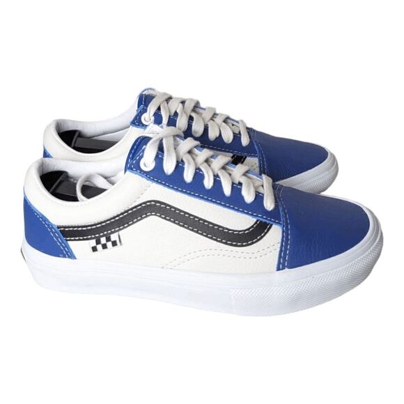 VANS Skate Old Skool 'Sport Leather True Blue/White' Sneakers Size 5.5 - Picture 3 of 9